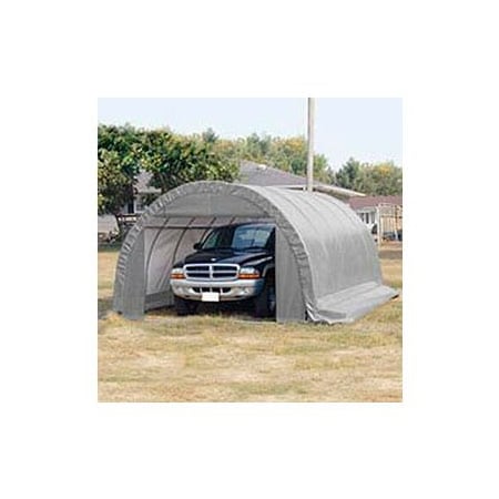 Clearspan Round One Car Garage 12'W x 10'H x 25'L- Silver/White 105594